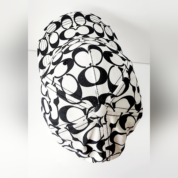 COACH Signature Jacquard Baseball Hat Black & White Chalk/Graphite NWT! - Picture 6 of 16